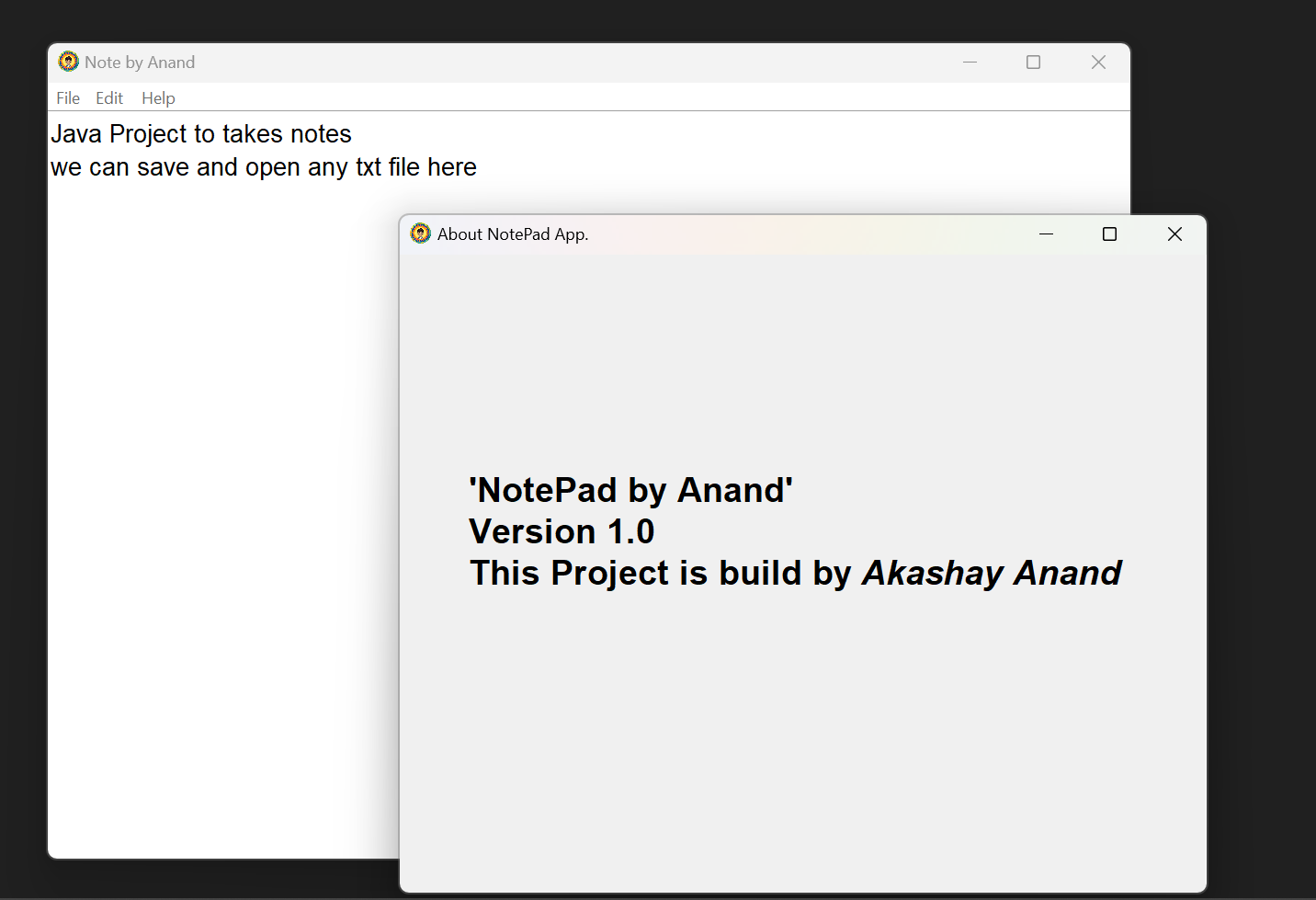 Screenshot of  web app