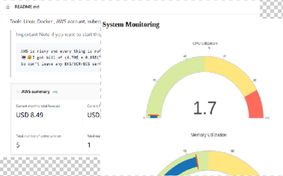 Screenshot of web app